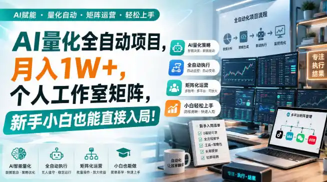 AI黄金量化玩法，新手低成本入局的最佳跳板，月收益轻松万元！-海豚优课资源库